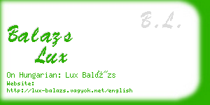 balazs lux business card